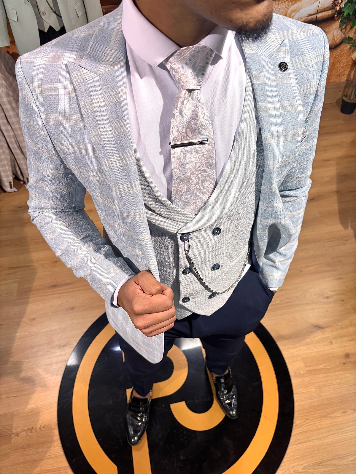 Santo - Sky Blue 3 Piece Suit