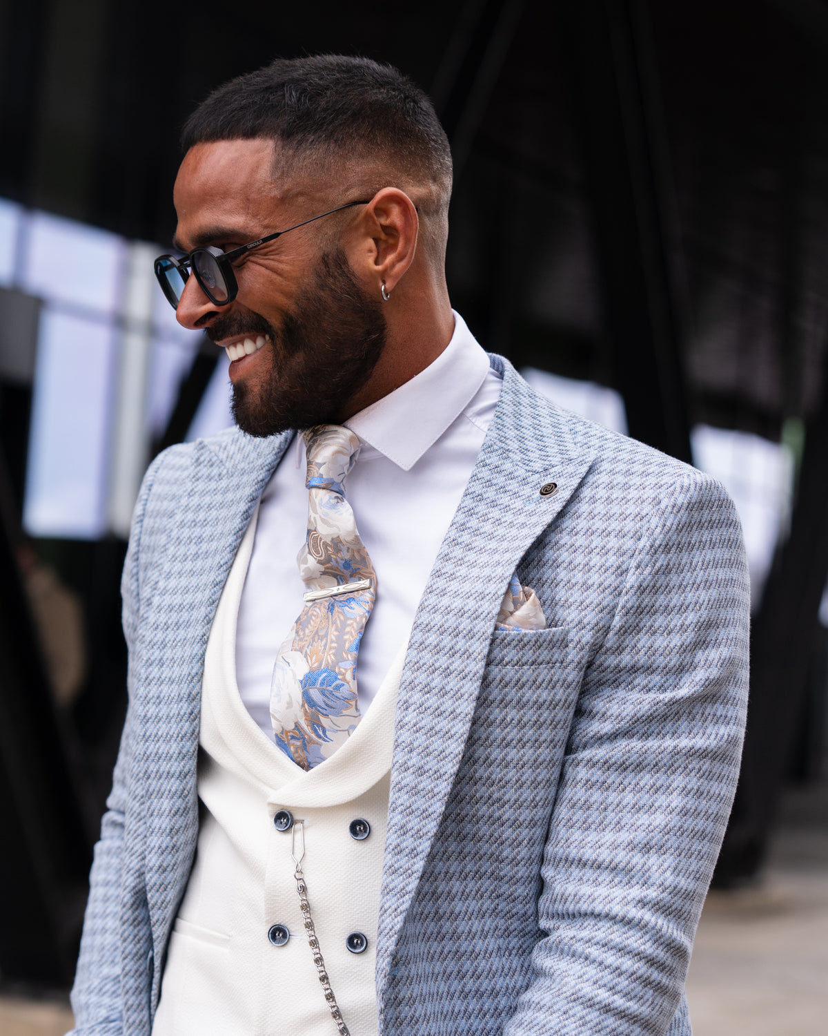 Riorson - Baby Blue/Cream 3 Piece Suit