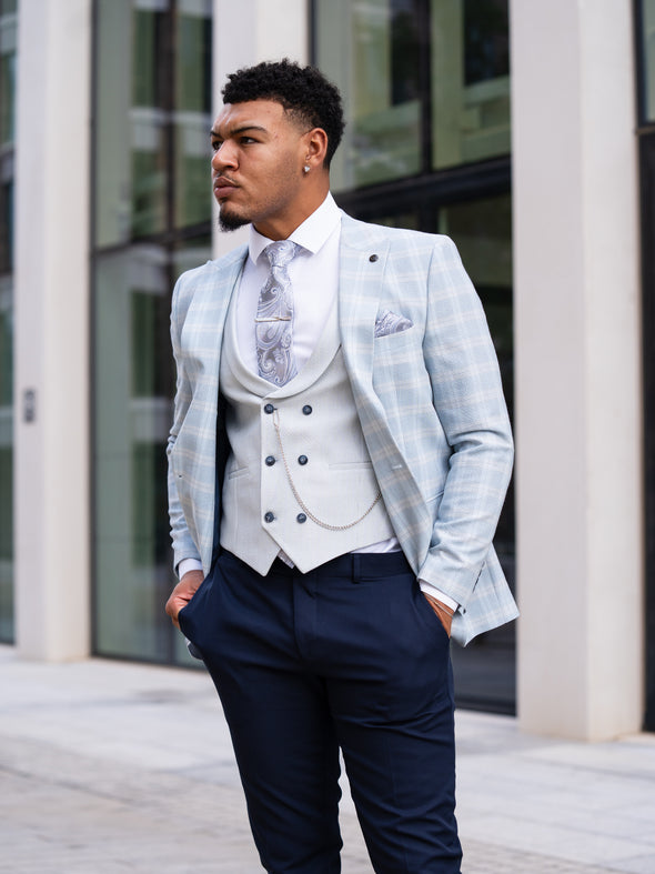 Santo - Sky Blue 3 Piece Suit