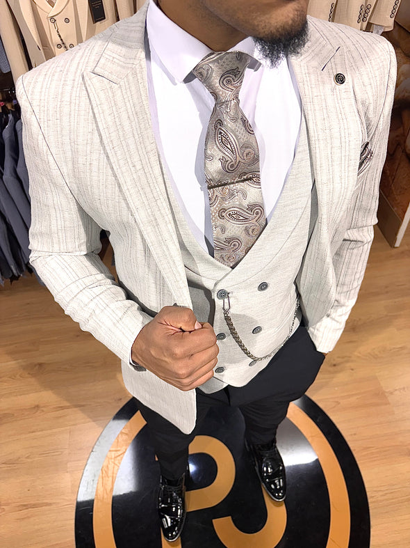 Oakland - Concrete Grey/Brown Fleck 3 Piece Suit