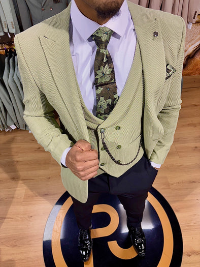 Del Prado - Pistachio Green 3 Piece Suit