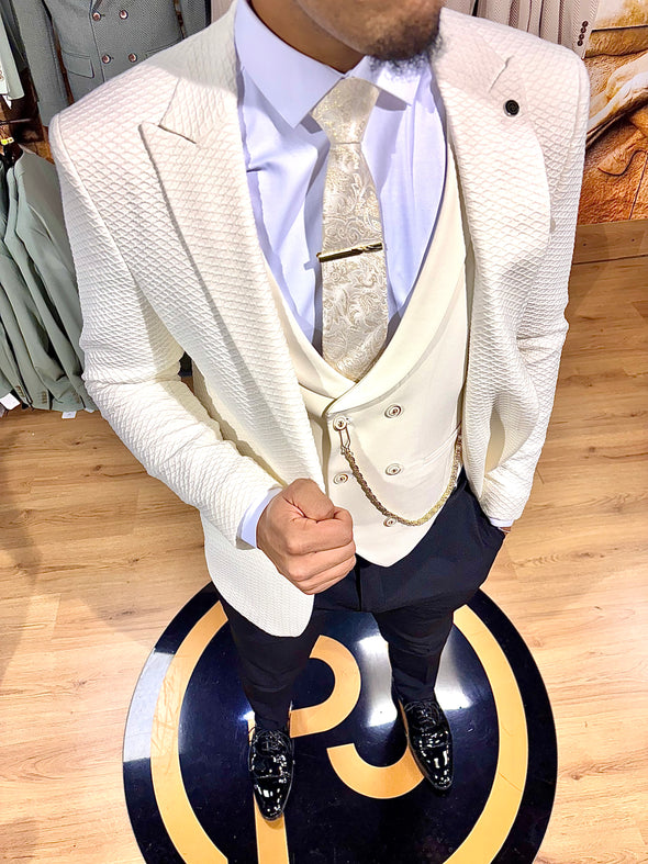 St Andrea - Light Cream 3 Piece Suit