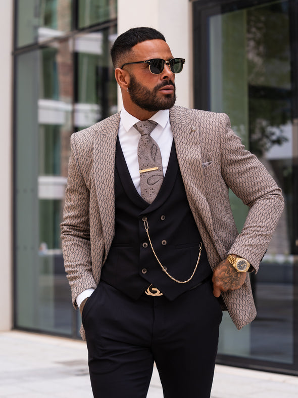 Armando - Brown/Black 3 Piece Suit