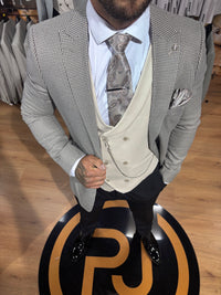 Molina - Charcoal Grey/Beige 3 Piece Suit
