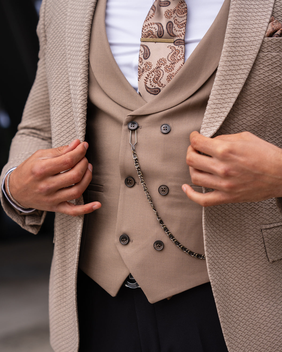 Larson - Camel Beige 3 Piece Suit