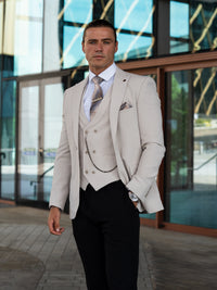 Cassidy - Beige 3 Piece Suit