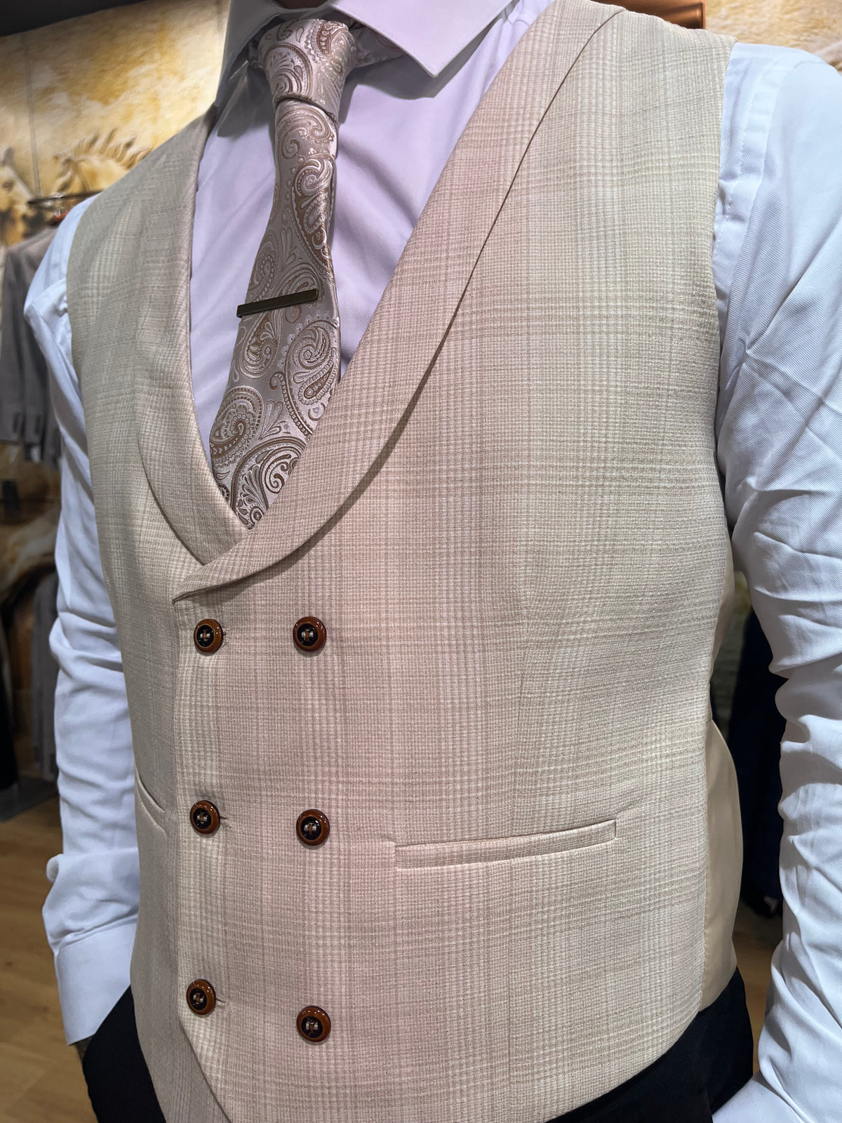 Waistcoat - 0007 Cream/Cream