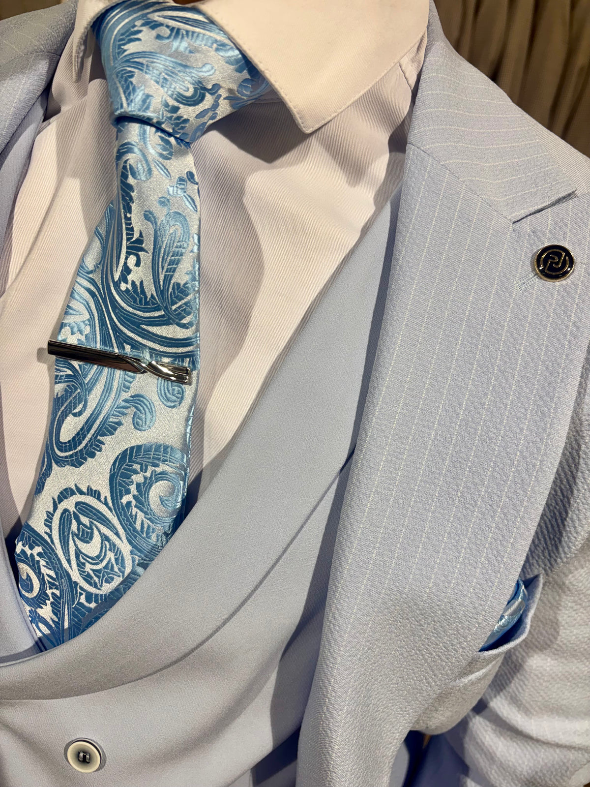 Moralis - Baby Blue 3 Piece Suit