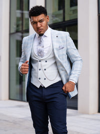 Santo - Sky Blue 3 Piece Suit