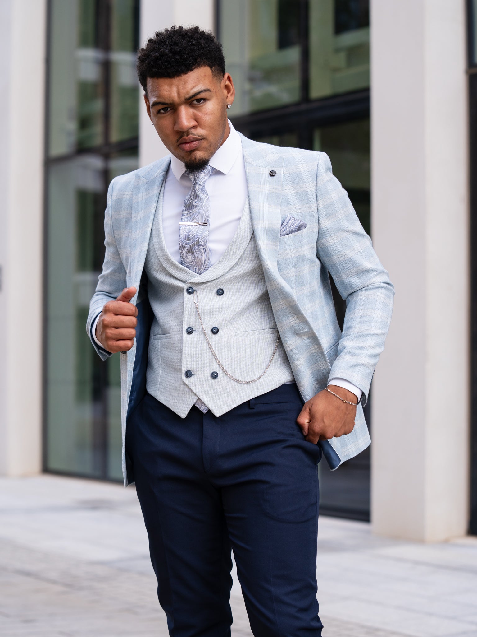 Santo Sky Blue Piece Suit – Pal Joey - Main Image