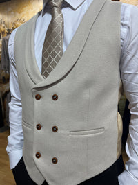 Waistcoat - 0009 Stone/Cream