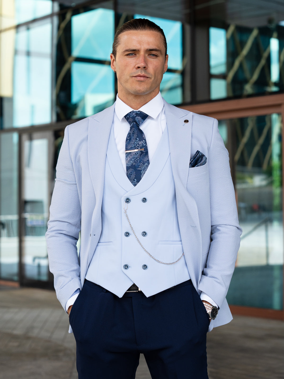 Parker - Light Blue 3 Piece Suit