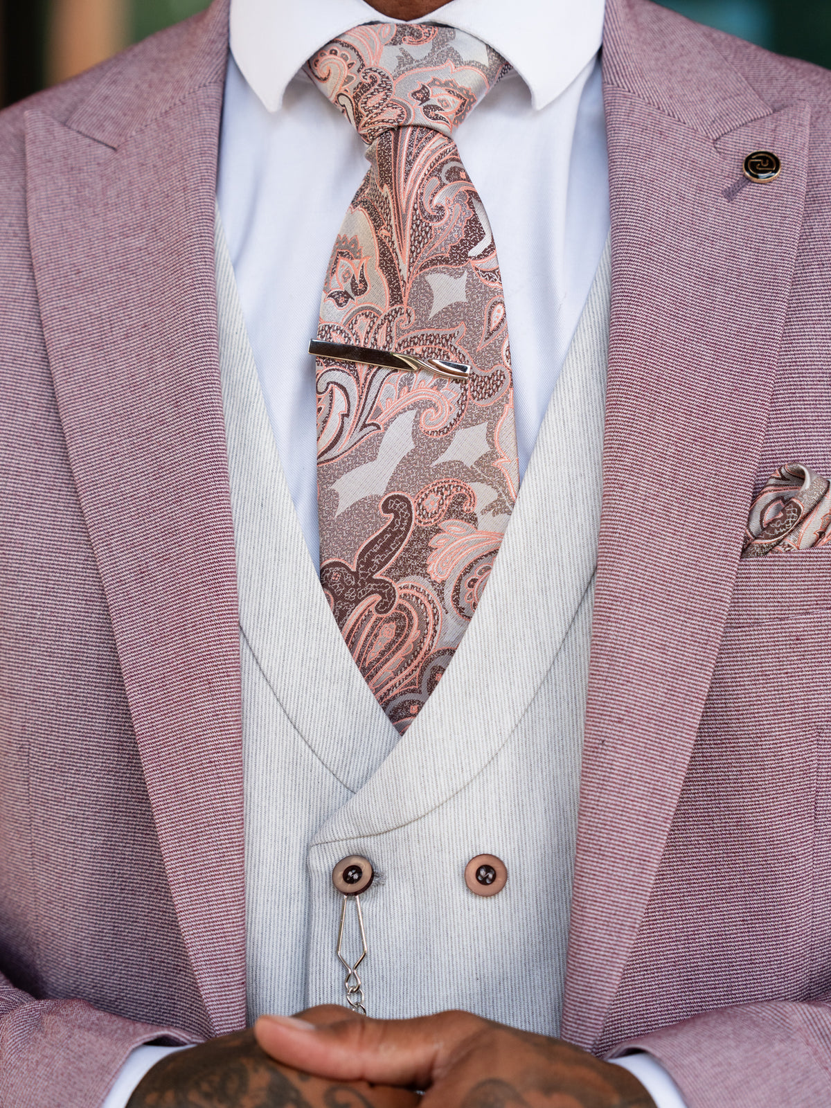 Stark - Light Maroon 3 Piece Suit