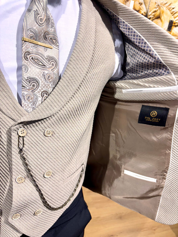 Taurus - Taupe 3 Piece Suit
