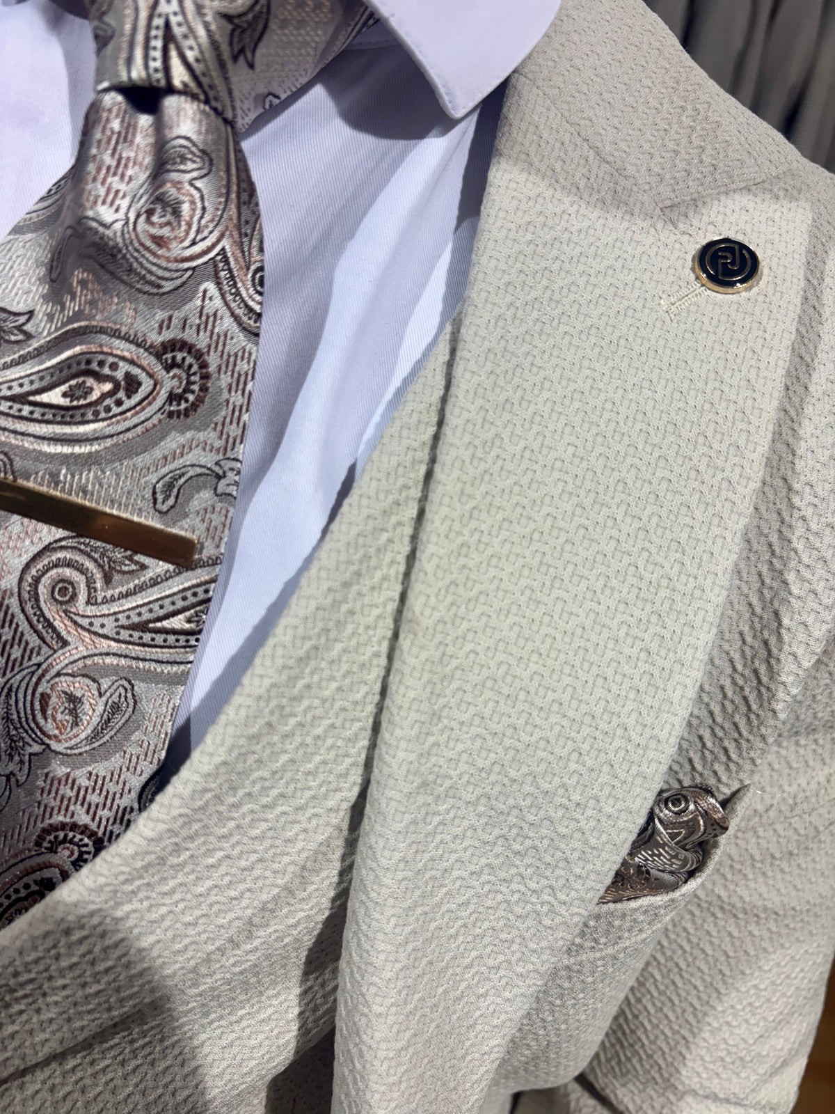 Cassidy - Beige 3 Piece Suit