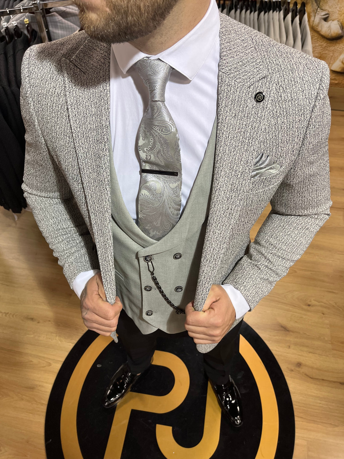 Stallone - Beige/Sage 3 Piece Suit