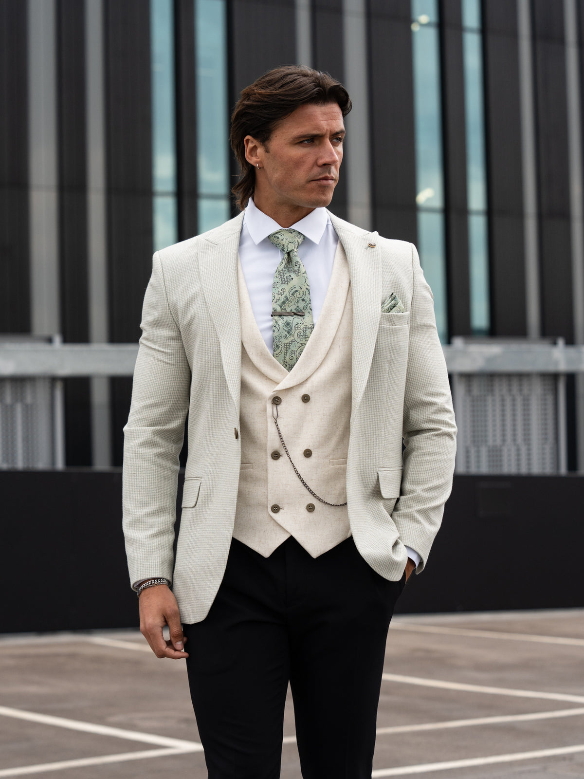 Killian - Pale Green/Cream 3 Piece Suit