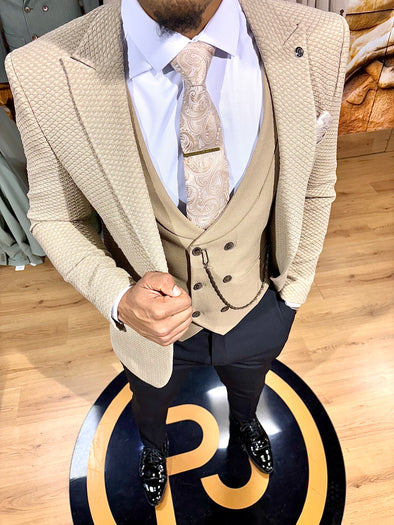 Larson - Camel Beige 3 Piece Suit