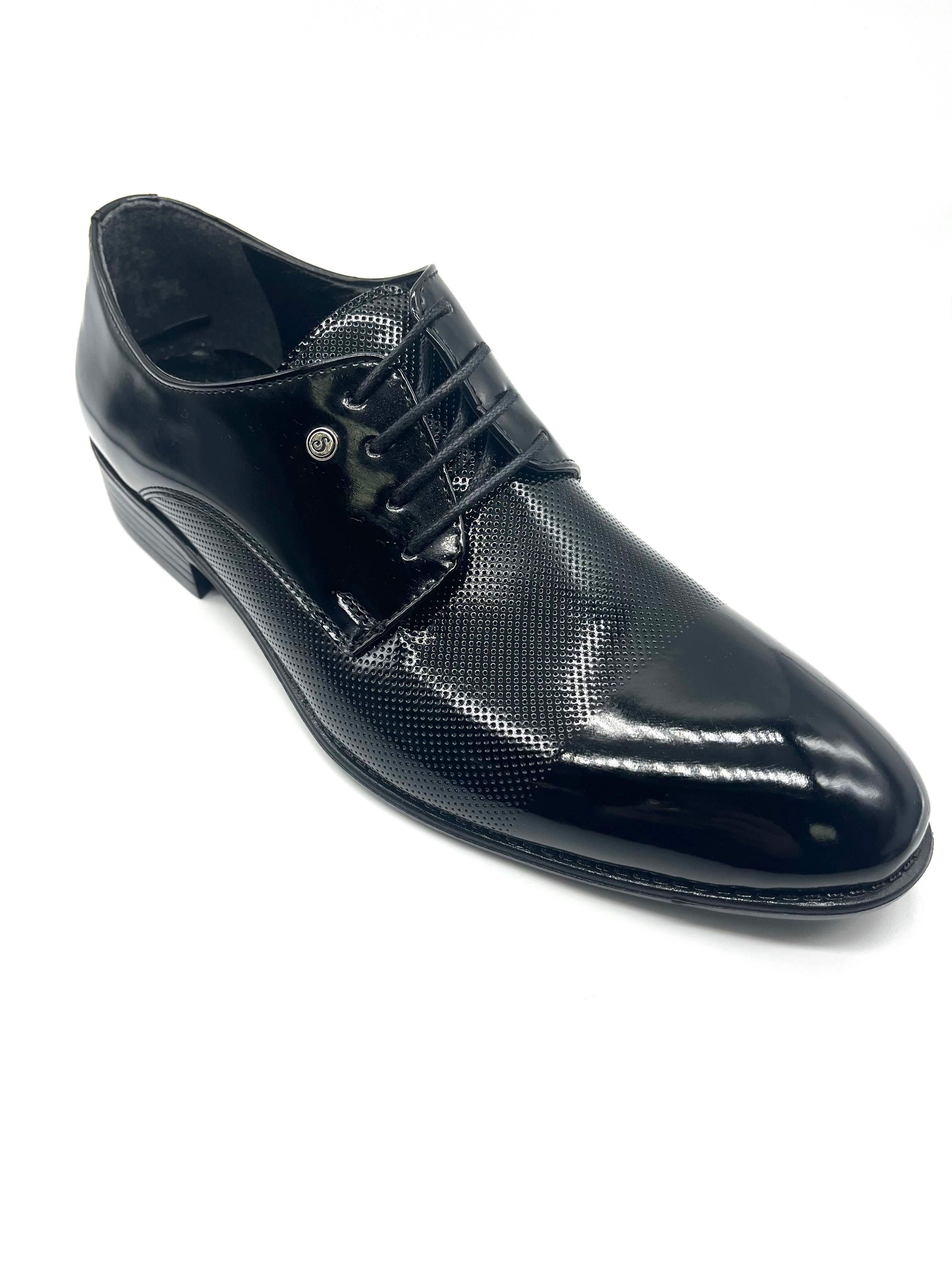 Derby Patent Leather Lace Shoe Black 02