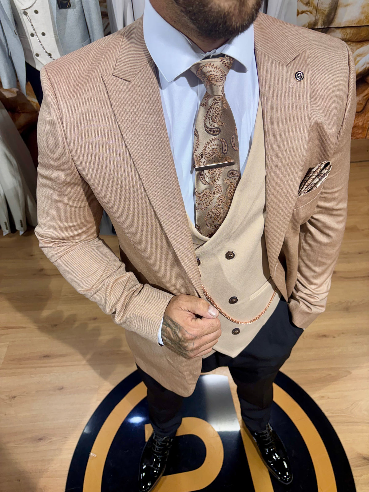 Kluivert - Tan/Beige 3 Piece Suit