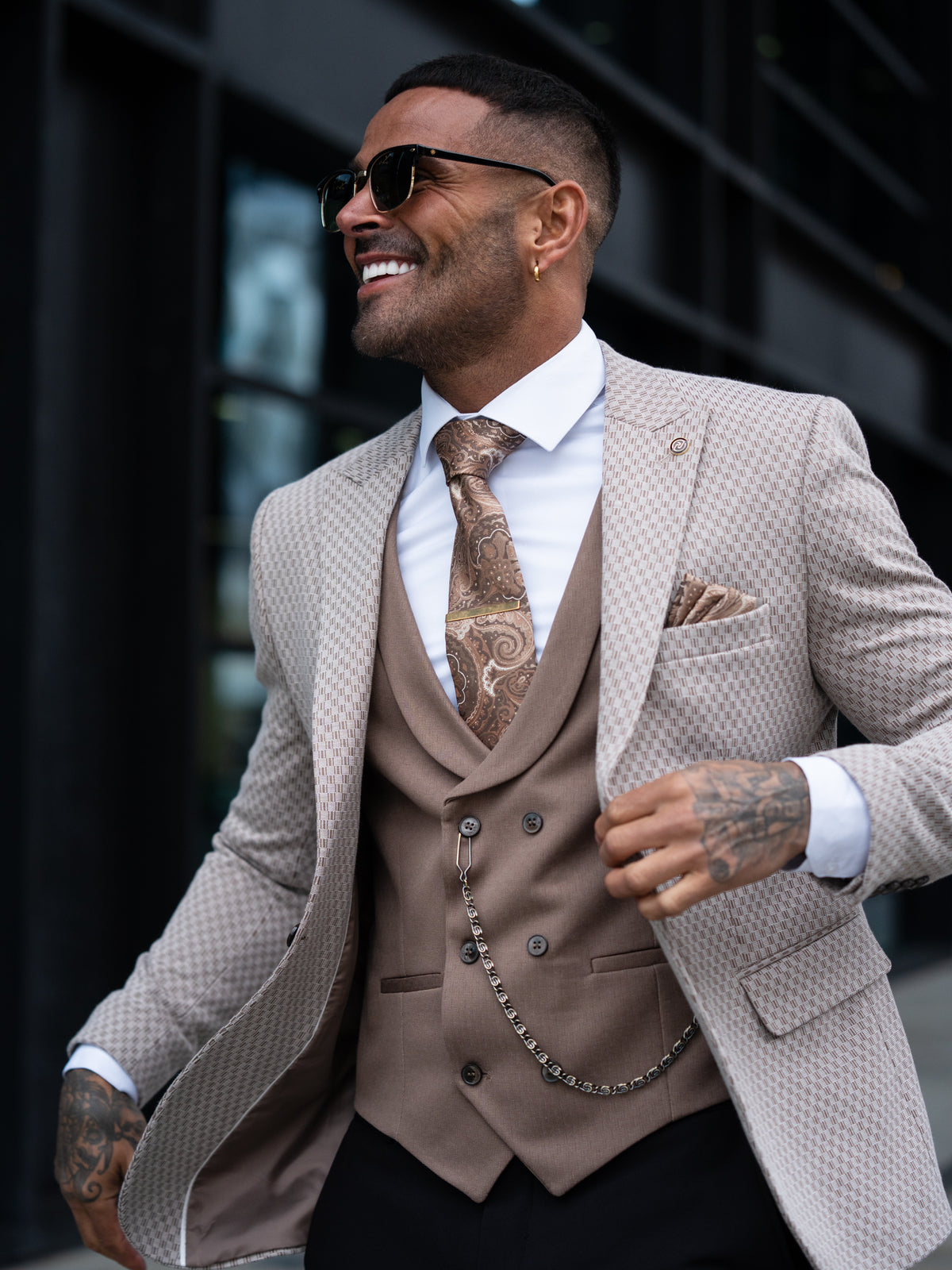 Kirill - Light Brown 3 Piece Suit