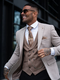 Kirill - Light Brown 3 Piece Suit