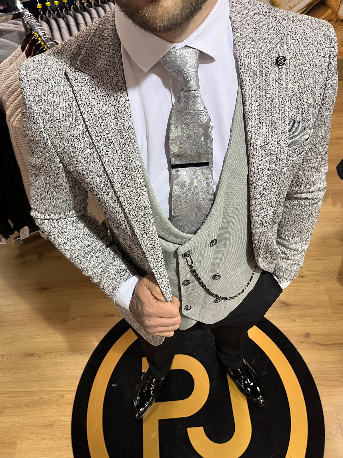 Stallone - Beige/Sage 3 Piece Suit