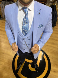 Miami - Blue 3 Piece Suit