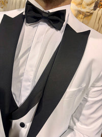 Belmont - White/Black Tuxedo & Bow Tie