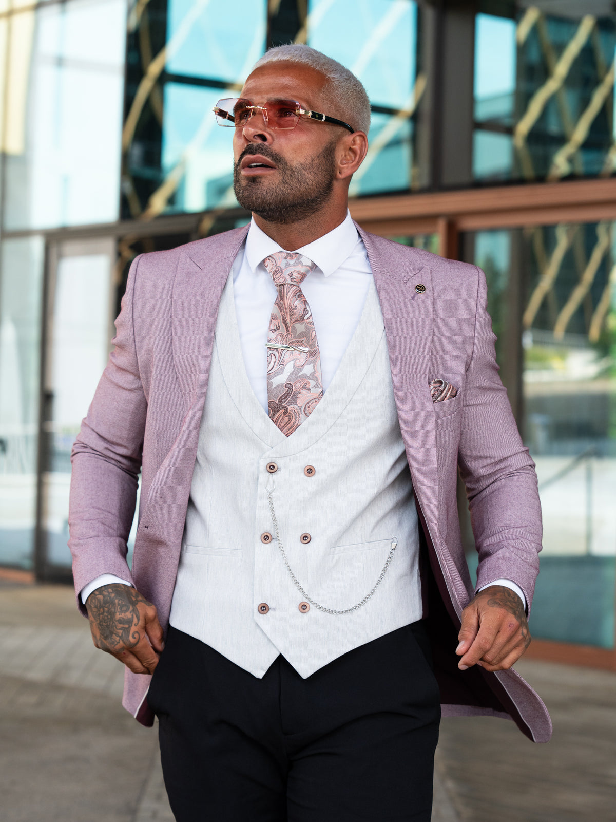 Stark - Light Maroon 3 Piece Suit