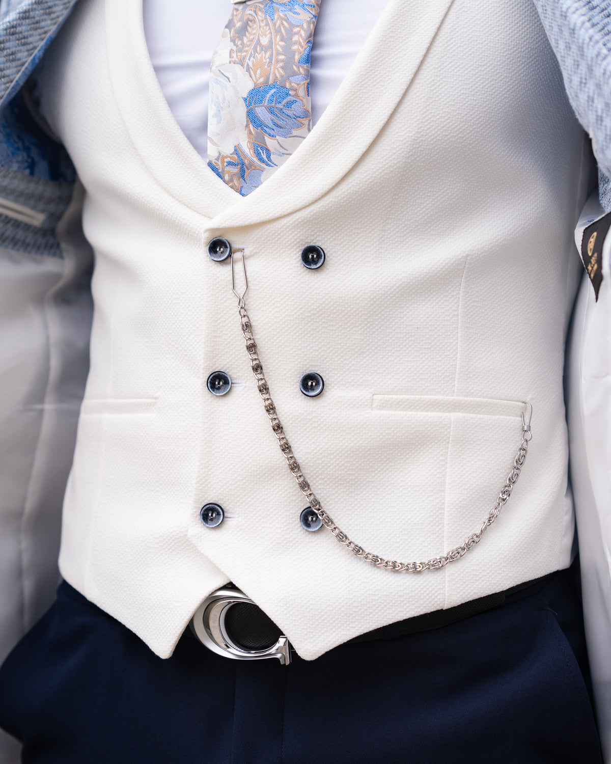 Riorson - Baby Blue/Cream 3 Piece Suit