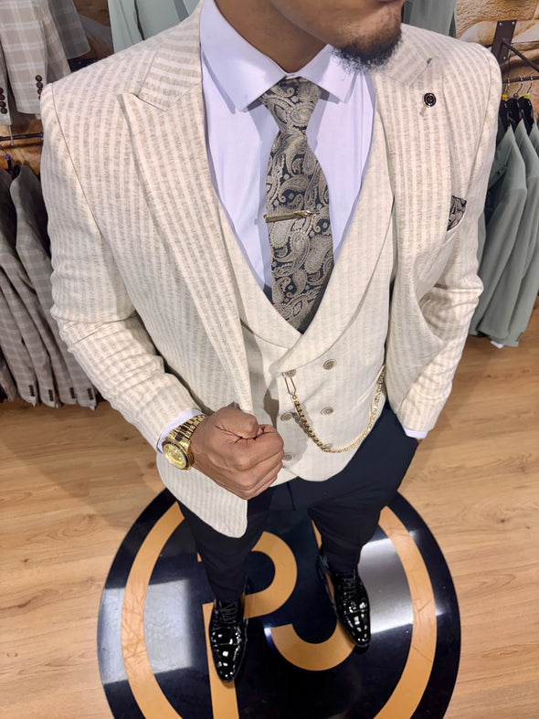Utah - Cream/Oatmeal 3 Piece Suit
