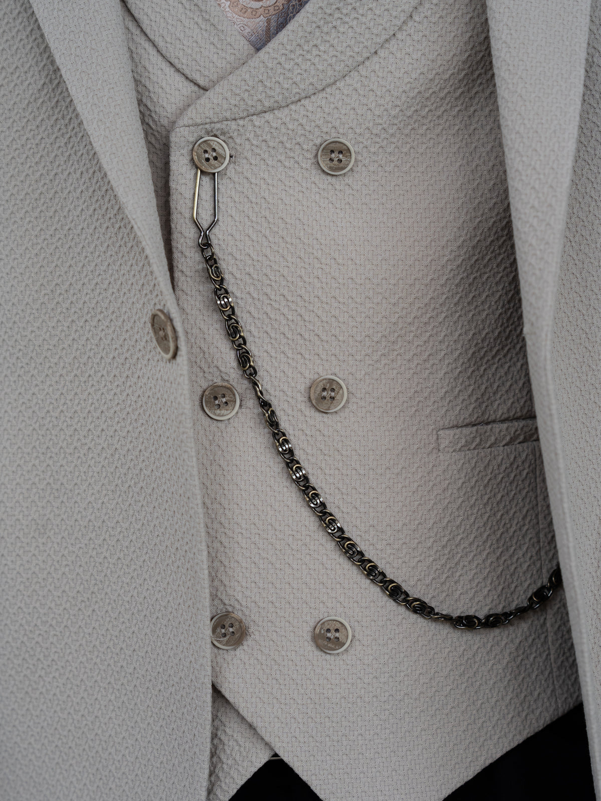 Cassidy - Beige 3 Piece Suit