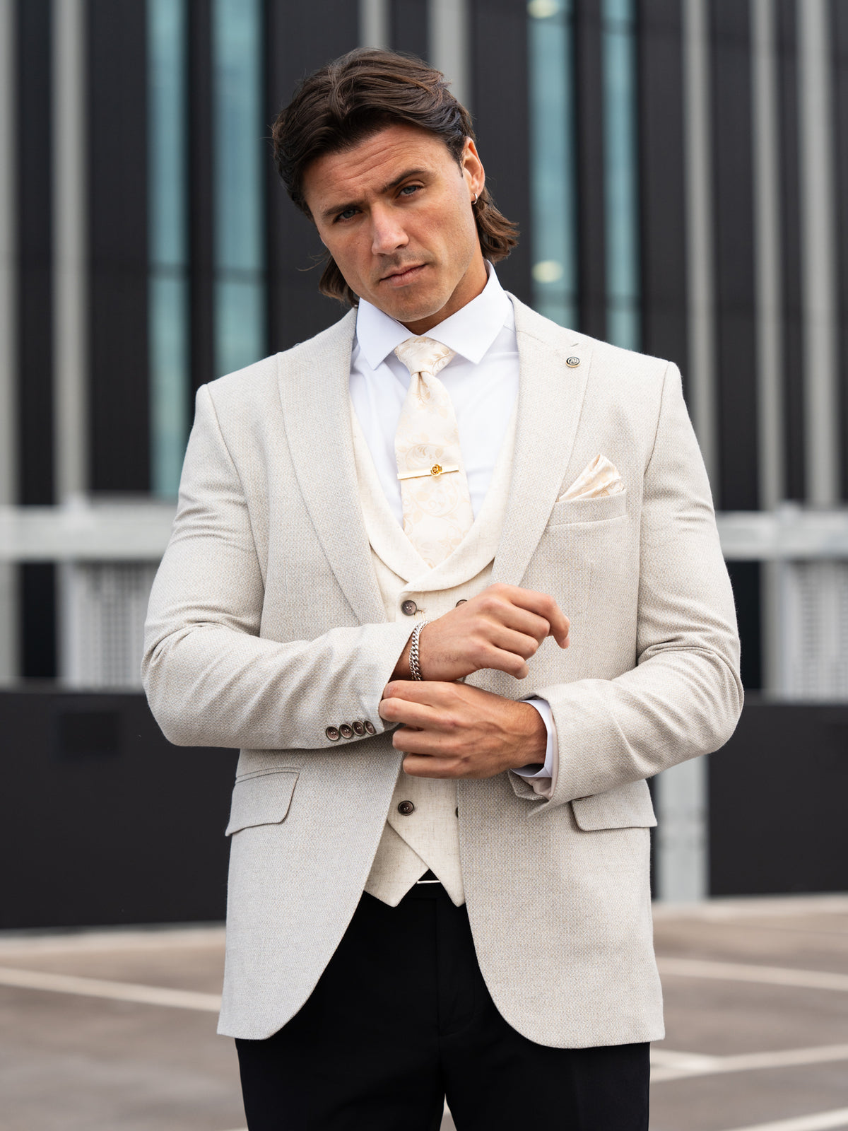 Rochester - Light Olive/Stone 3 Piece Suit