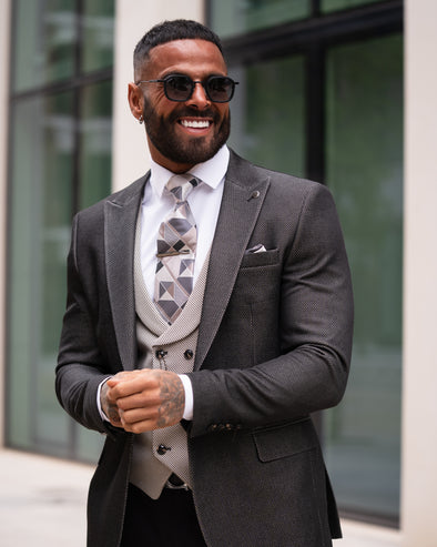 Gervais - Graphite Black/Beige 3 Piece Suit