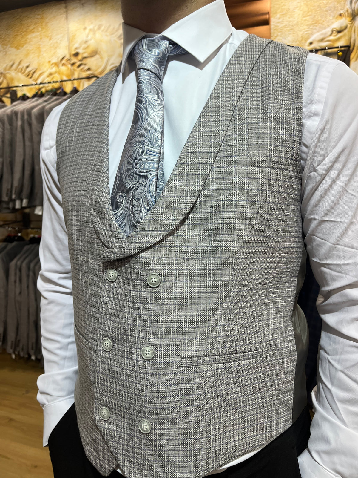 Waistcoat - 0018 Grey/Blue