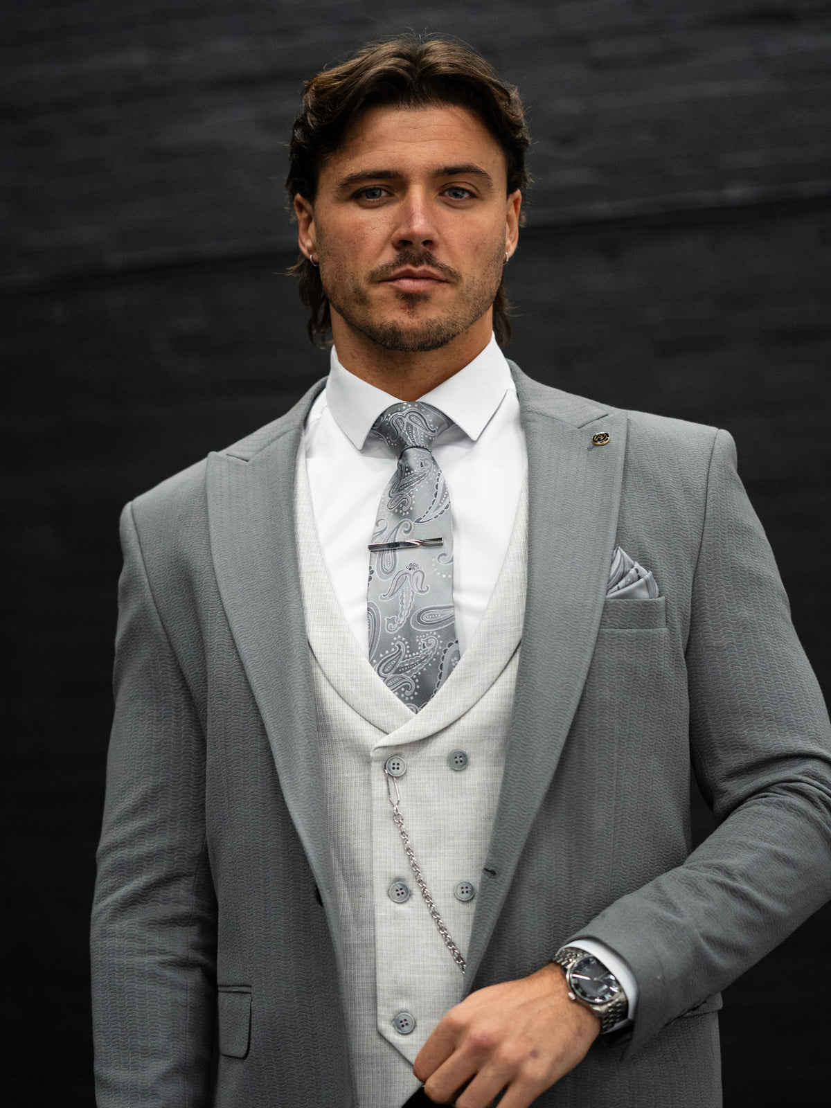 Davron - Anthracite Grey/Light Grey 3 Piece Suit