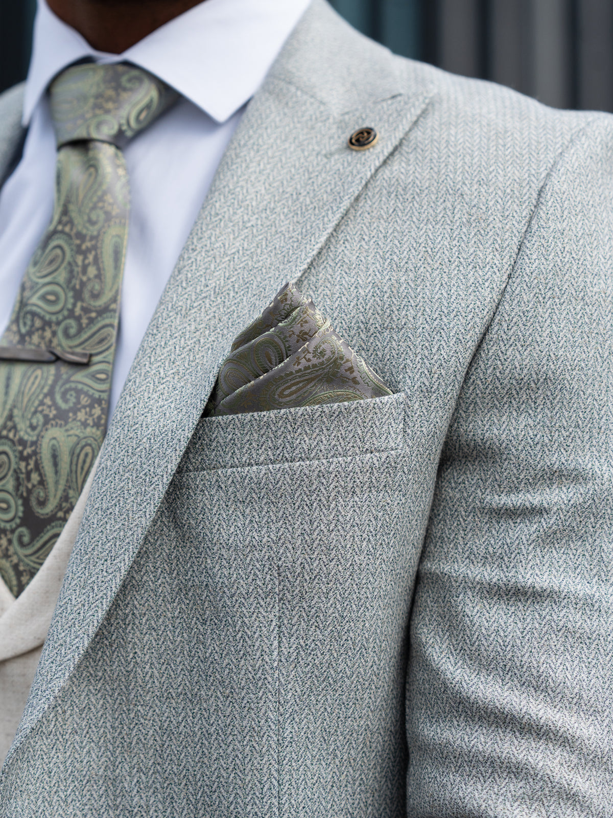 Xander - Green/Cream 3 Piece Suit