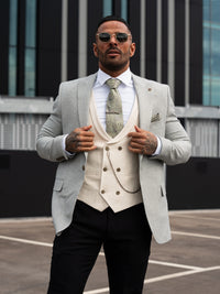 Xander - Green/Cream 3 Piece Suit