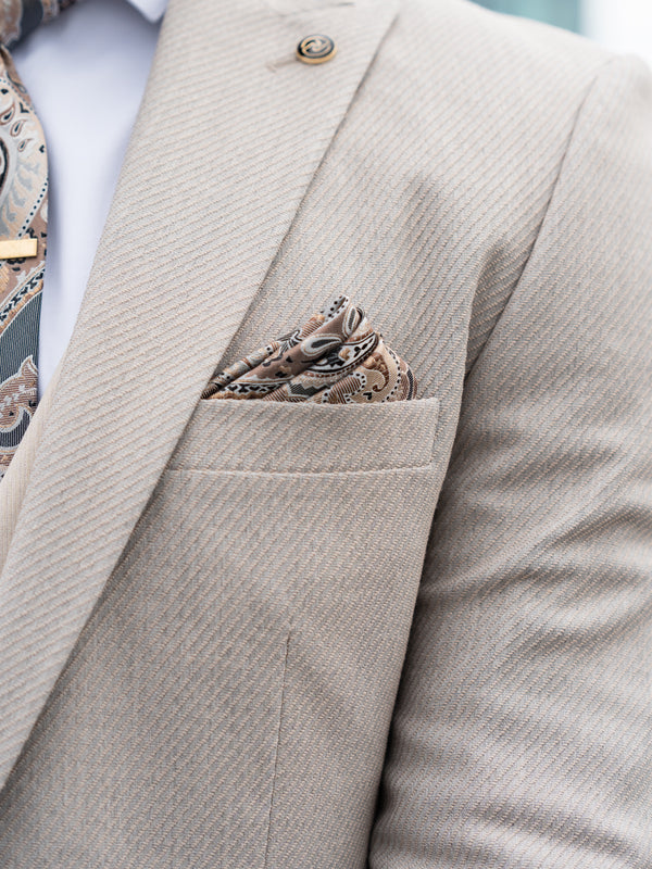 Ashbourne - Grey/Beige 3 Piece Suit