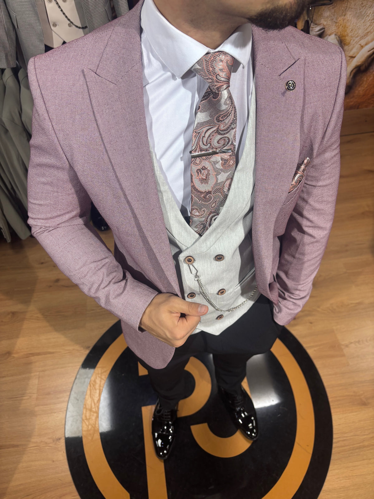 Stark - Light Maroon 3 Piece Suit
