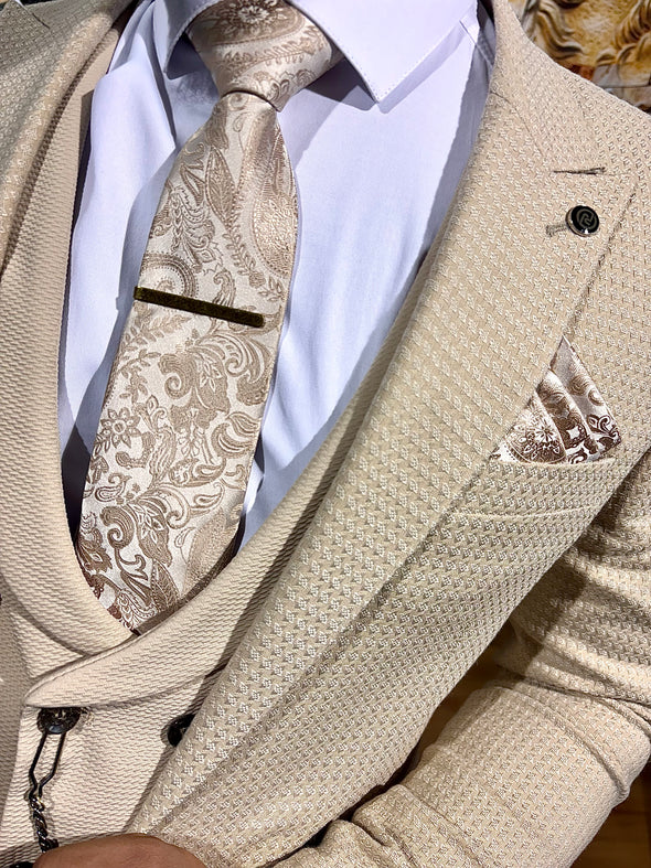 Volkov - Light Beige 3 Piece Suit