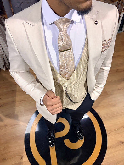 Jaxon - Light Beige/Beige 3 Piece Suit