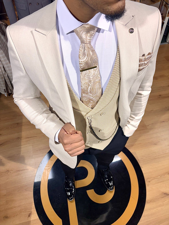 Jaxon - Light Beige/Beige 3 Piece Suit