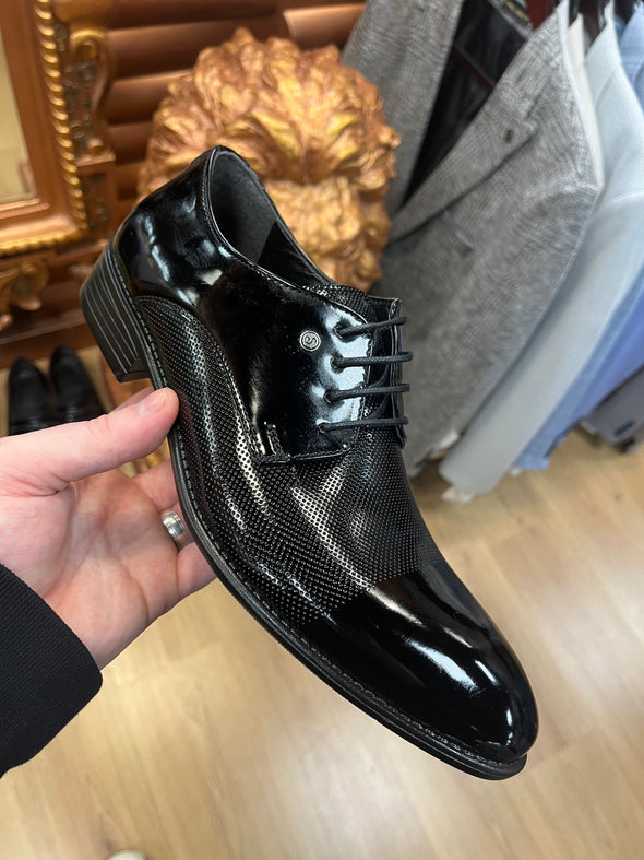 Derby Patent Leather Lace Shoe - Black 02