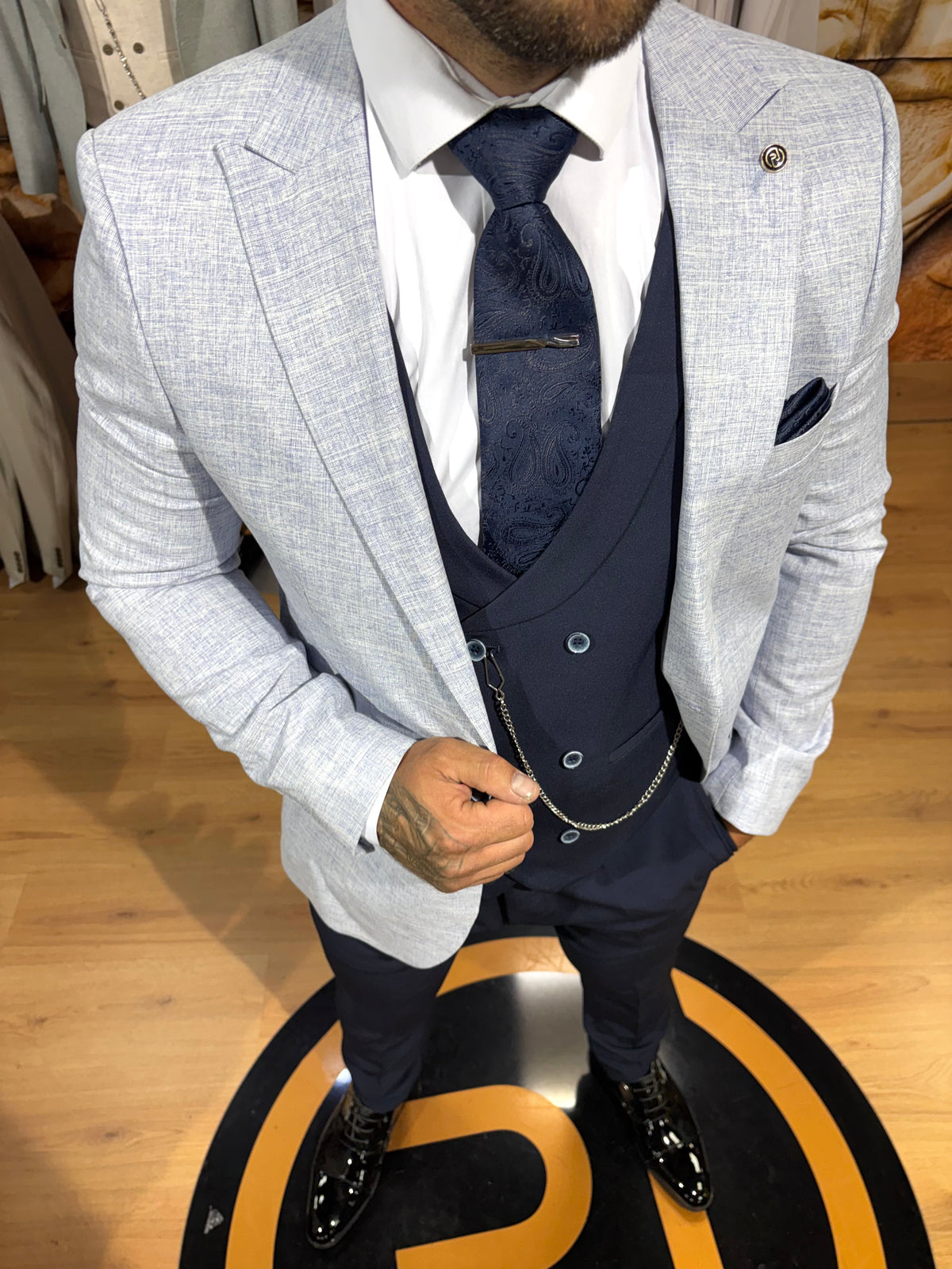 Sano - Blue/Navy 3 Piece Suit