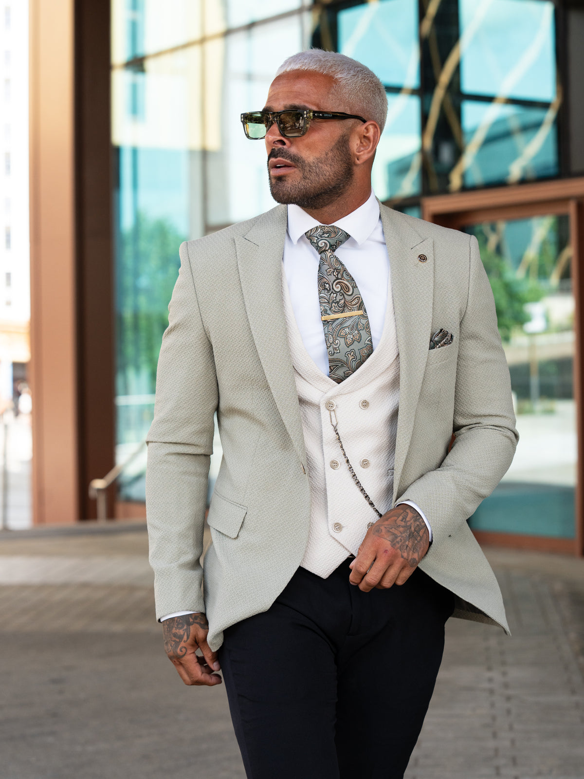 Braddock - Khaki/Beige 3 Piece Suit