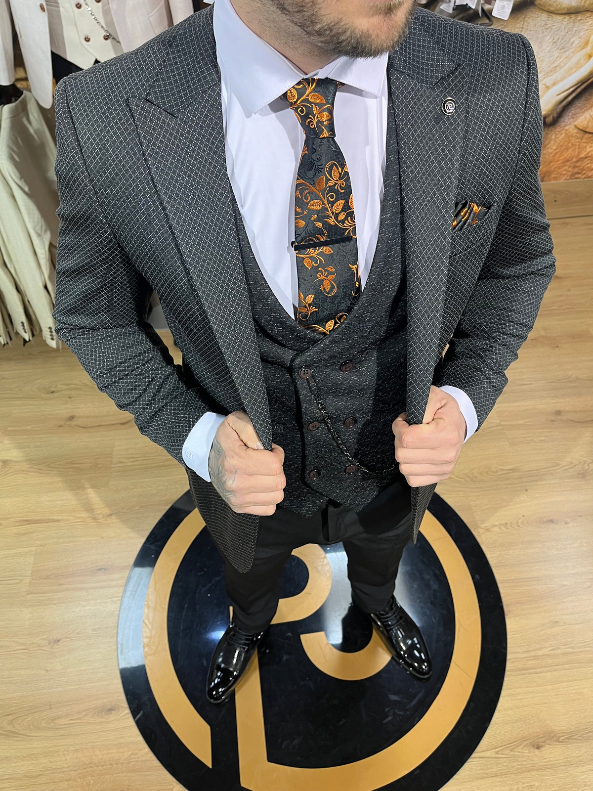 Anderson - Black/Grey 3 Piece Suit