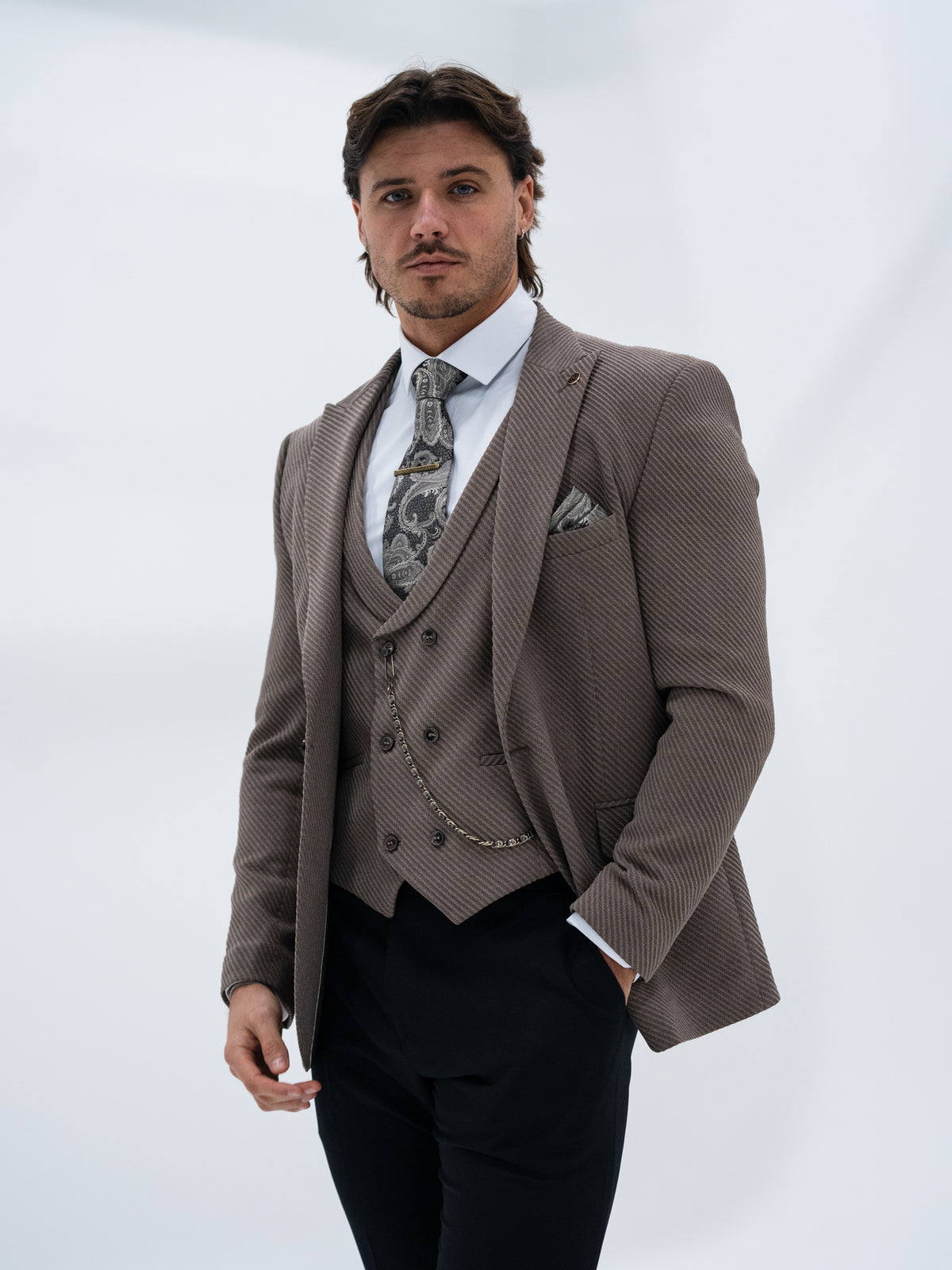 Lohan - Brown 3 Piece Suit