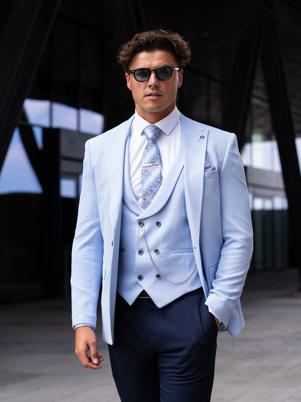 Alaska - Sky Blue 3 Piece Suit